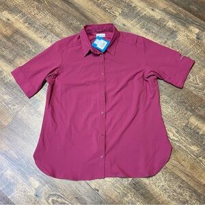 NEW Columbia Savanna Hill Short Sleeve Shirt Women's XL Vented Omni Shade UPF 50